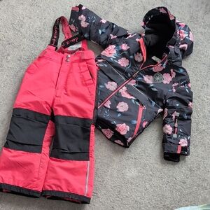 Wow ! 3 Yrs Floral Winter Jacket and  Snow Pants Matching  Set